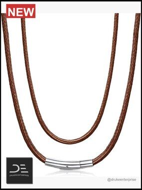 2MM/3MM Wax Rope Chain Necklace Durable Waterproof Leather Cord Chains for